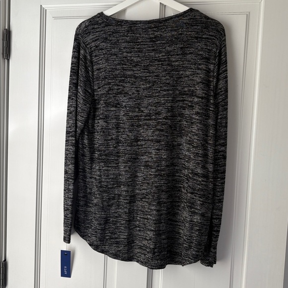 NWT Apt 9 Charcoal Long Sleeve Top large Y2K - Picture 4 of 4